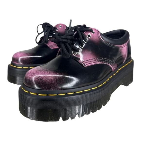 Dr. Martens Purple Black Leather Patent Lug Sole Platform‎ Men\'s Shoes Size 11
